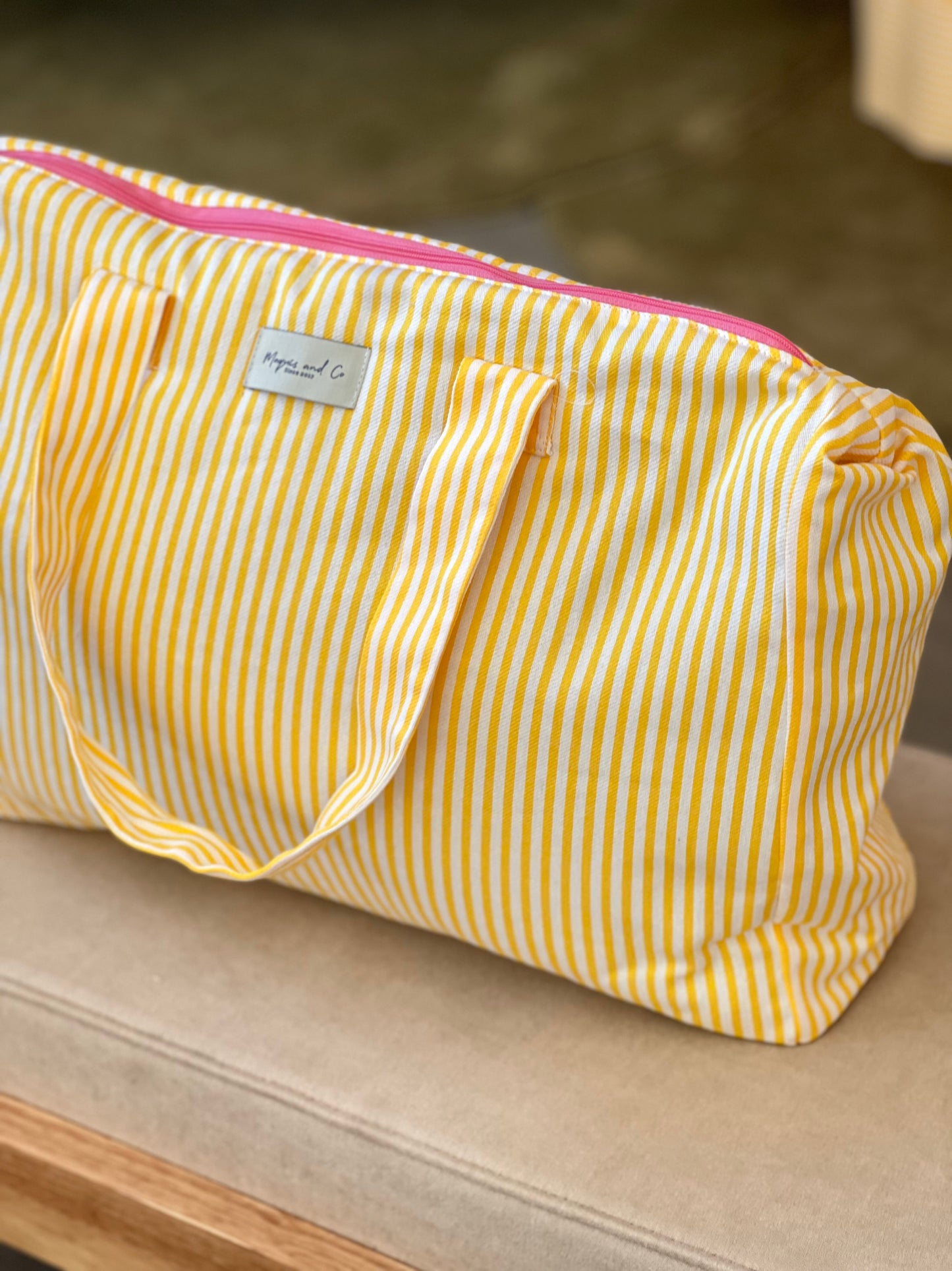 BOLSA CAROLA -  RAYAS AMARILLAS VERANO -