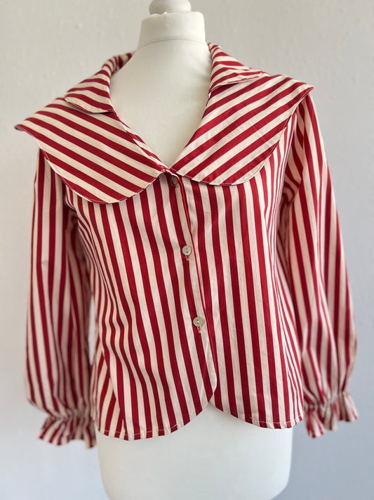 BLUSA MAXIMA - RAYAS ROJAS