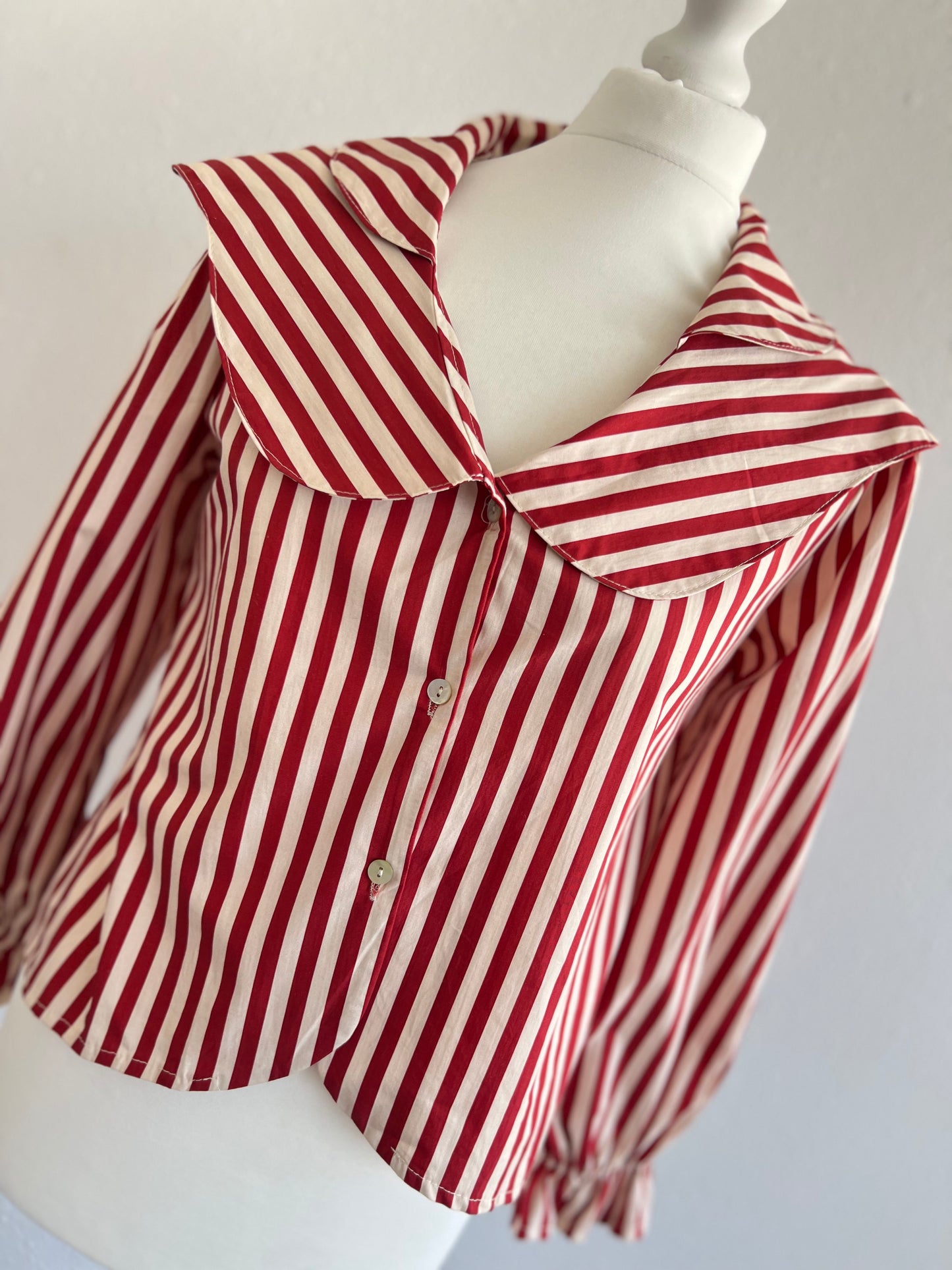 BLUSA MAXIMA - RAYAS ROJAS