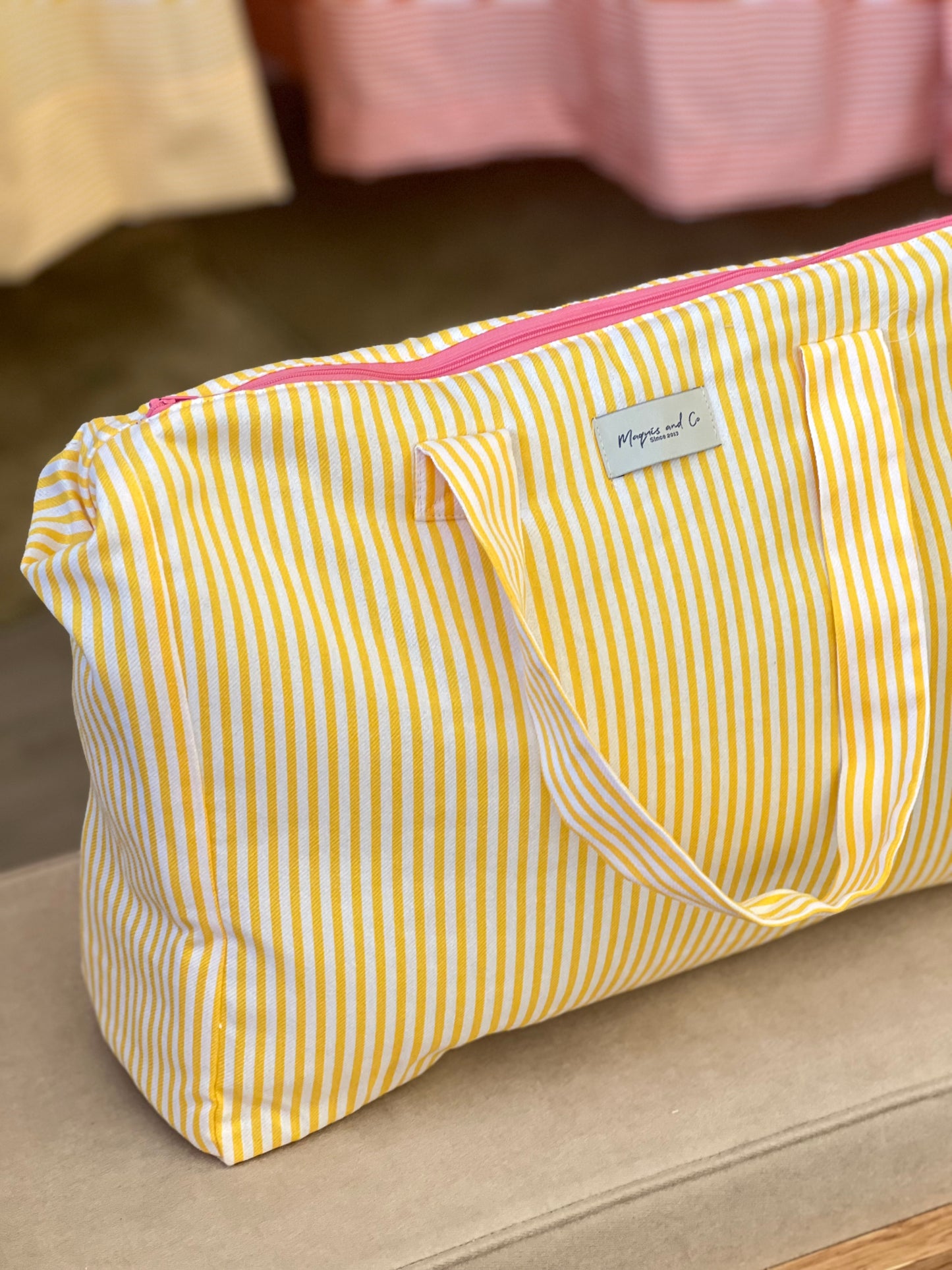BOLSA CAROLA -  RAYAS AMARILLAS VERANO -