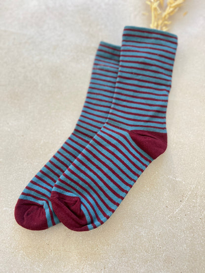 FLOWER SOCKS - AUBERGINES