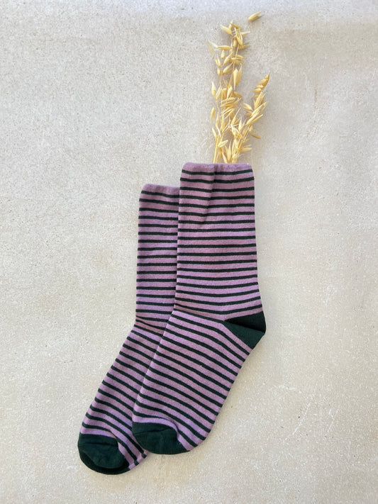 CALCETINES RAYAS - MORADOS