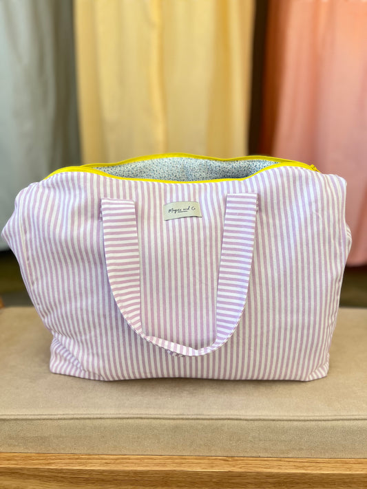 BOLSA CAROLA -  RAYAS MORADAS VERANO