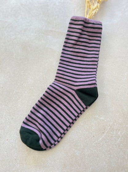 CALCETINES RAYAS - MORADOS