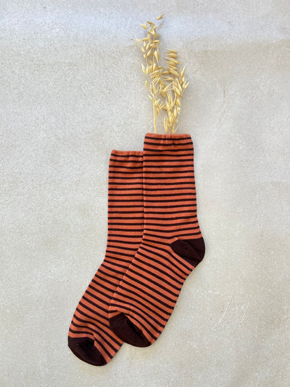 FLOWER SOCKS - AUBERGINES
