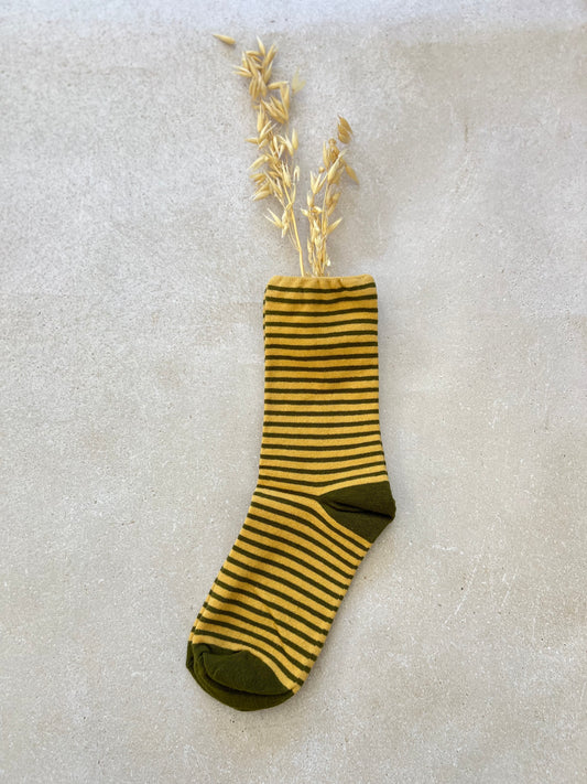 CALCETINES RAYAS - MOSTAZA
