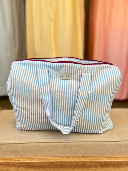 BOLSA CAROLA -  RAYAS AZULES -