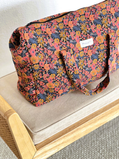 BOLSA CAROLA -  FLORES NARANAJAS -