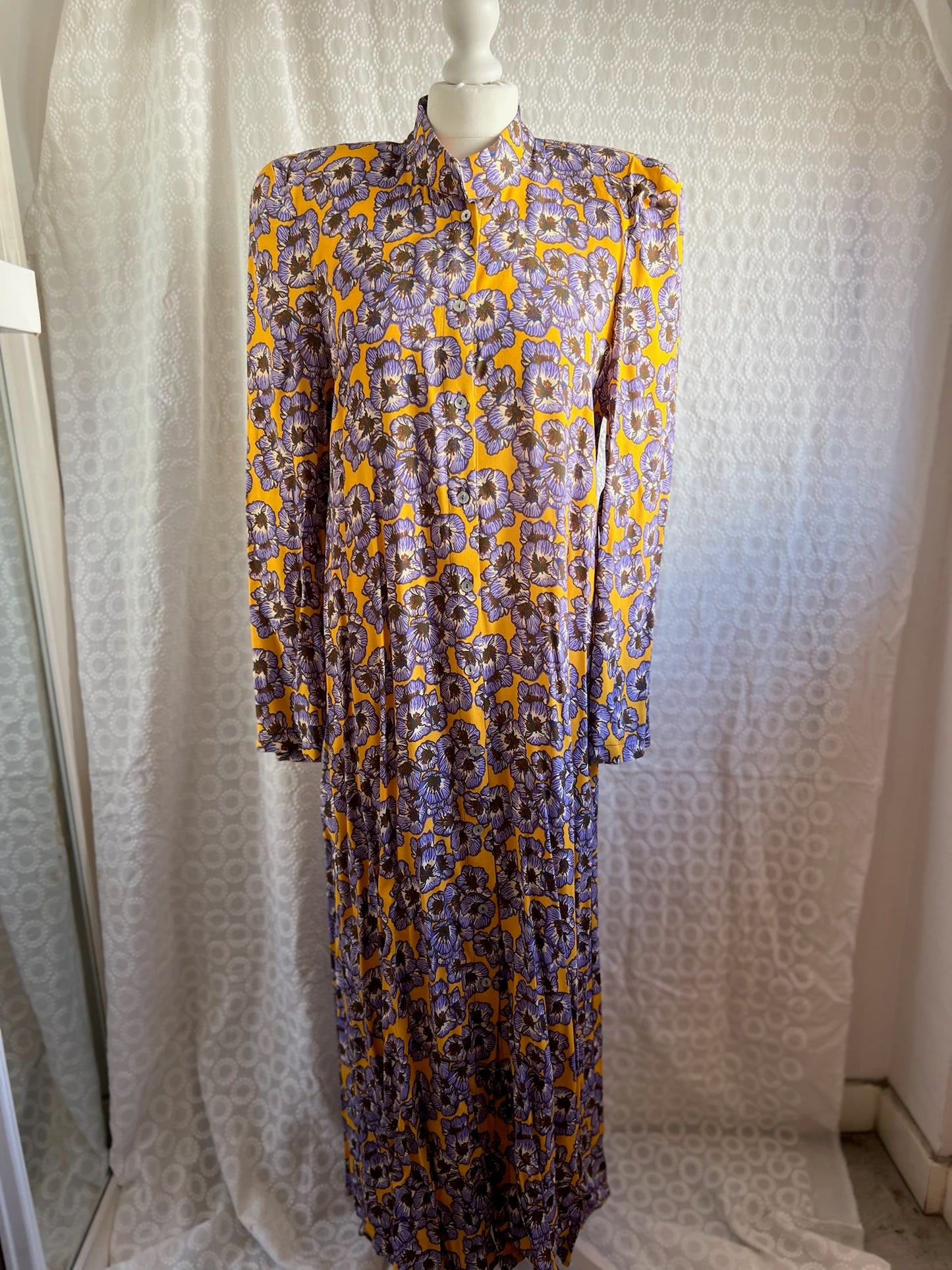 VESTIDO FILIPA AMARILLO Y MORADO