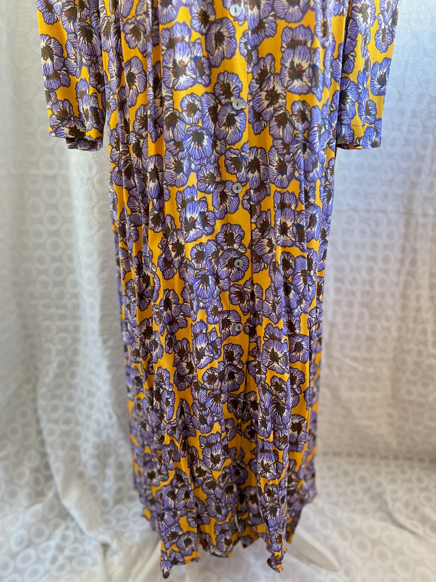 VESTIDO FILIPA AMARILLO Y MORADO