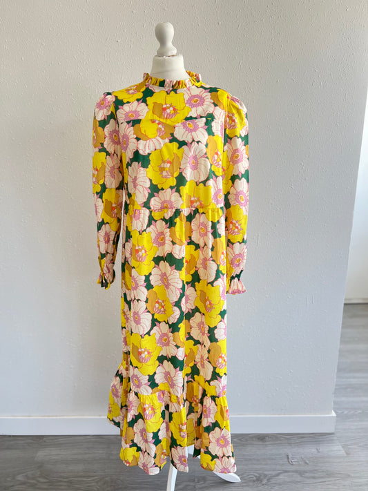 VESTIDO ALEJANDRA - LIBERTY VERDE Y AMARILLO