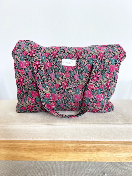 BOLSA CAROLA -  FLORES ROSAS -