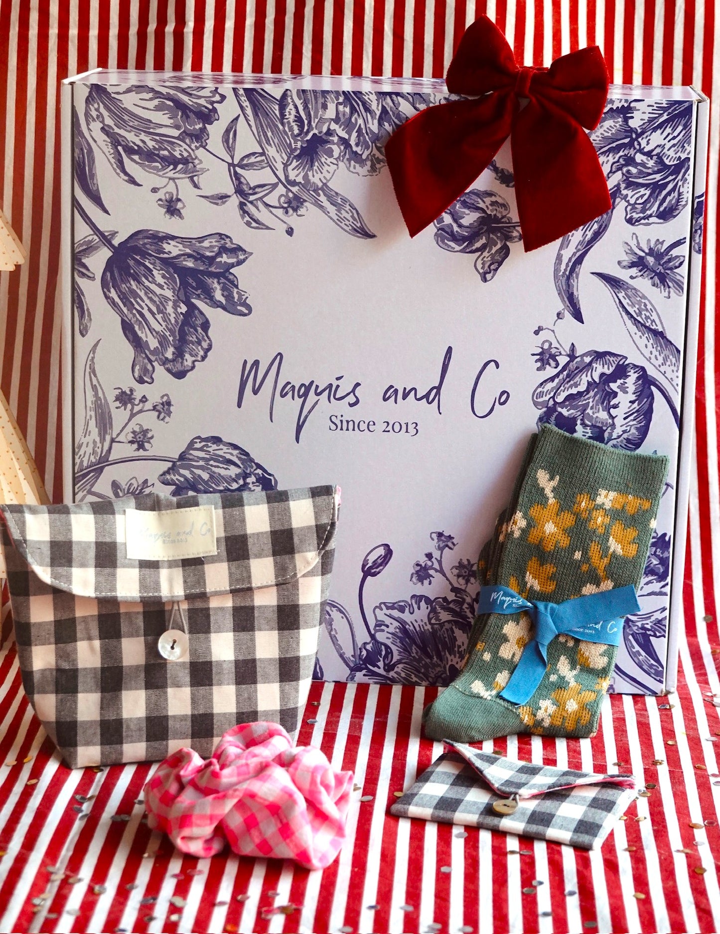 SET BOLSITA CON ACCESORIOS - VICHY NEGRO