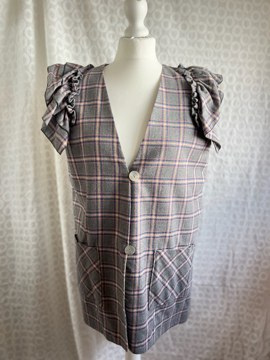 CHALECO CASILDA TARTAN GRIS