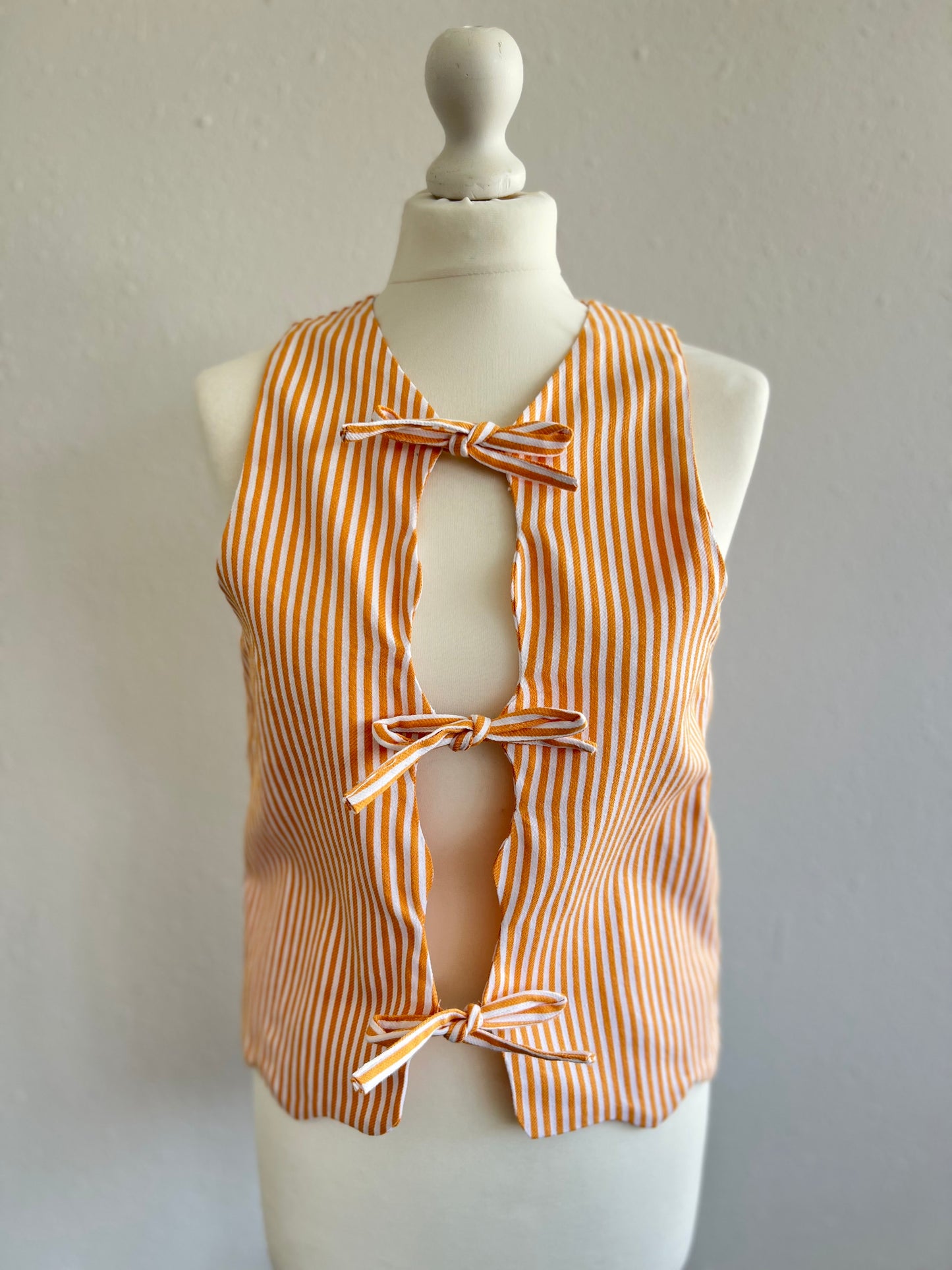 CHALECO INÉS - RAYAS NARANJA - TALLA S