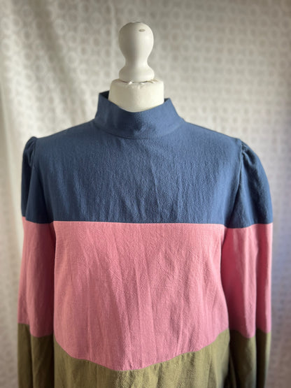 BLUSA TRIANA AZUL, ROSA Y VERDE