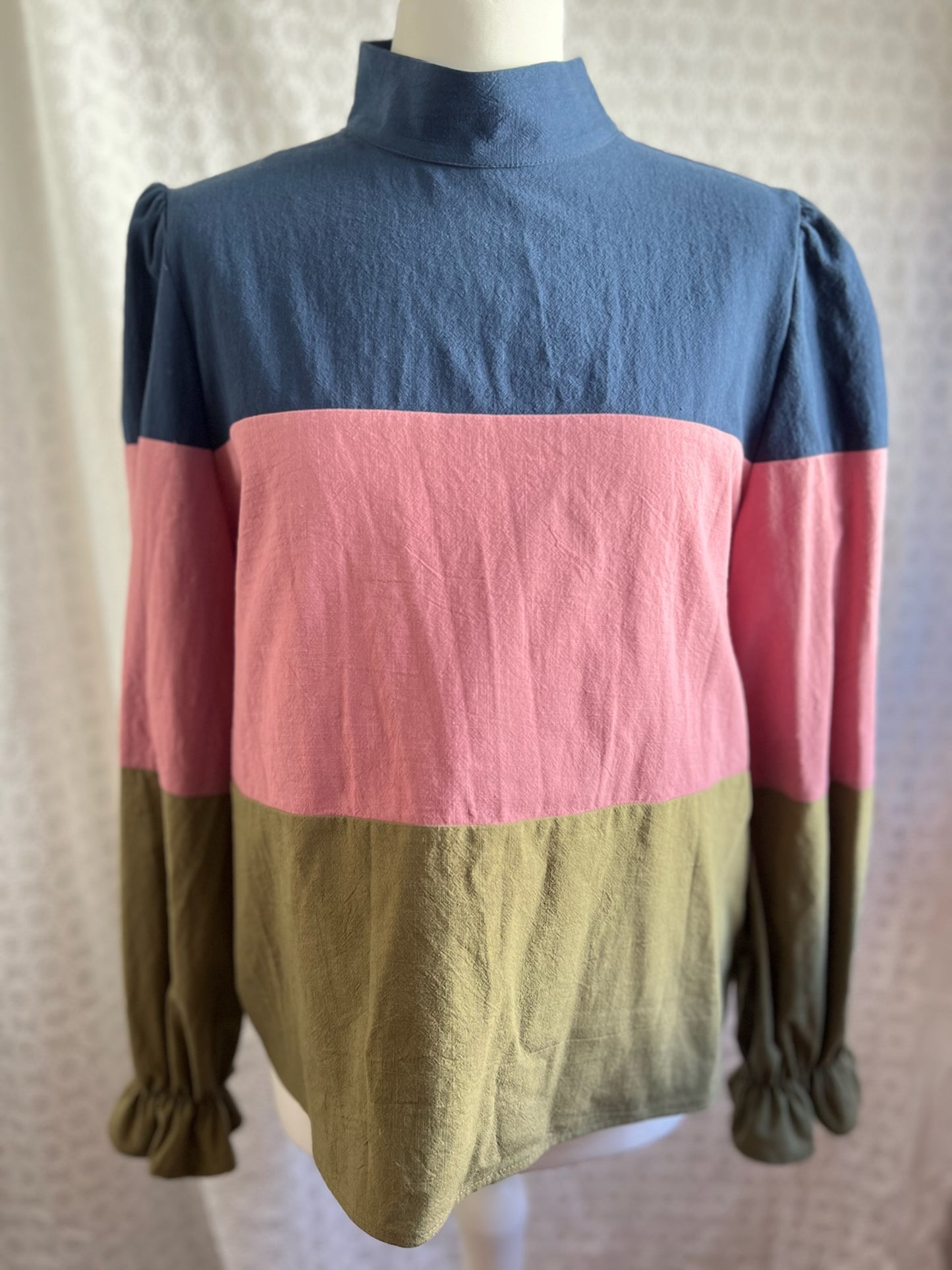 BLUSA TRIANA AZUL, ROSA Y VERDE