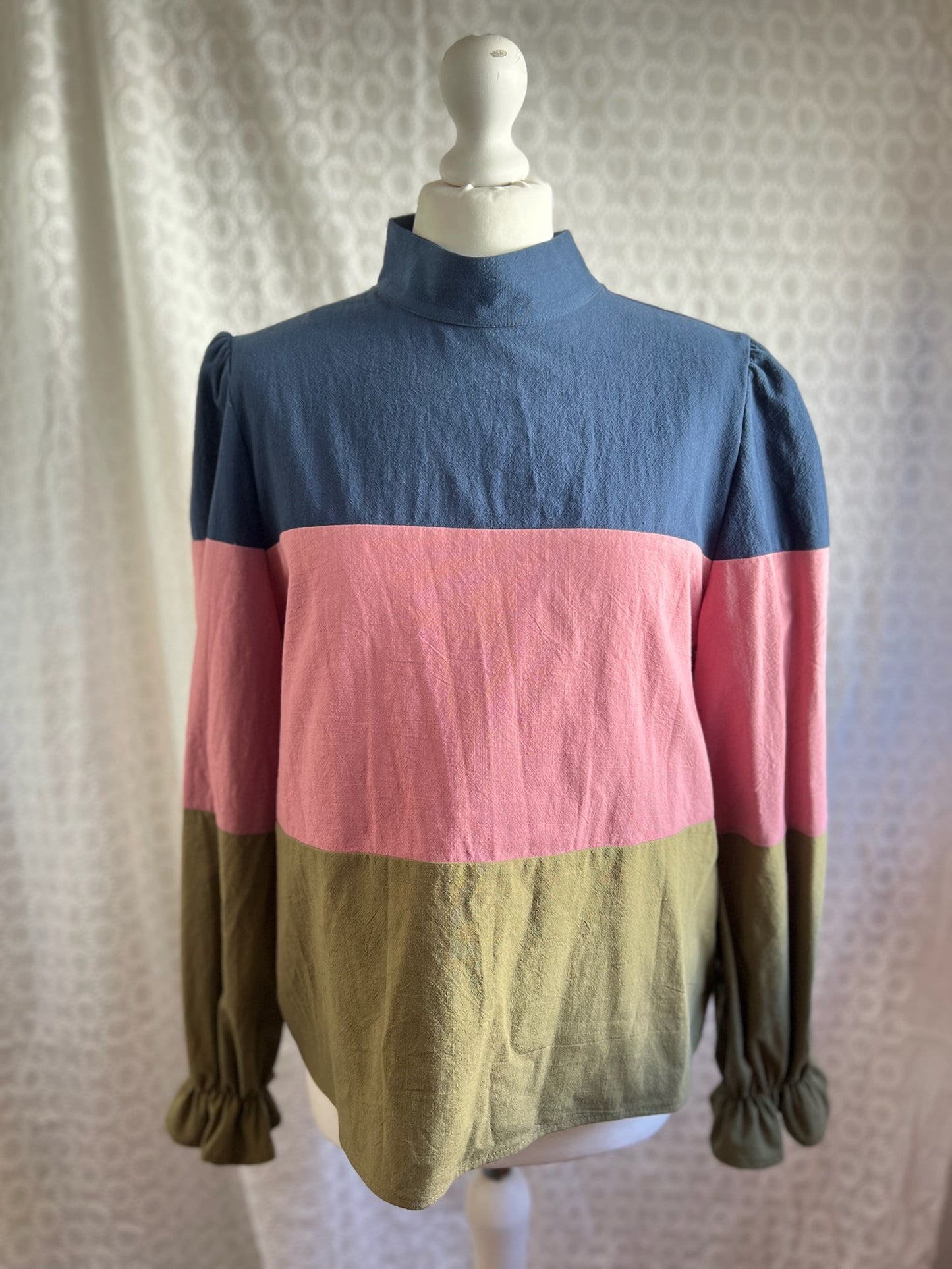 BLUSA TRIANA AZUL, ROSA Y VERDE