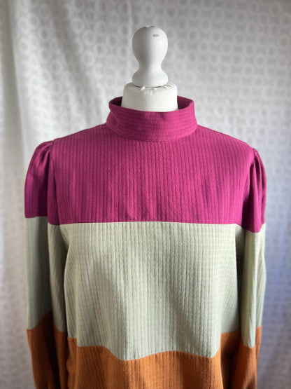 BLUSA TRIANA ROSA, VERDE Y MARRÓN