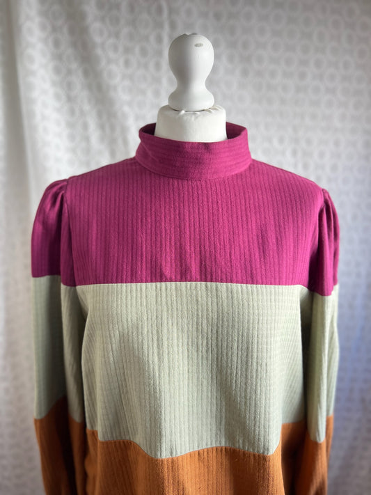 BLUSA TRIANA ROSA, VERDE Y MARRÓN