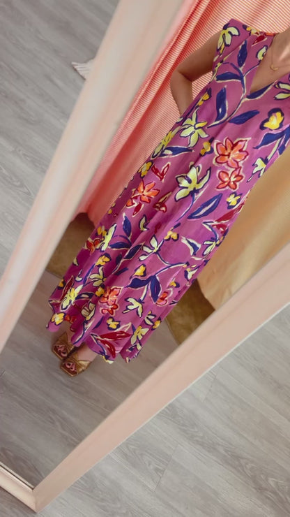 VESTIDO CARLOTA - FLOR ROSA -