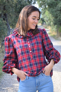 BLUSA CATALINA - TARTAN ROJO