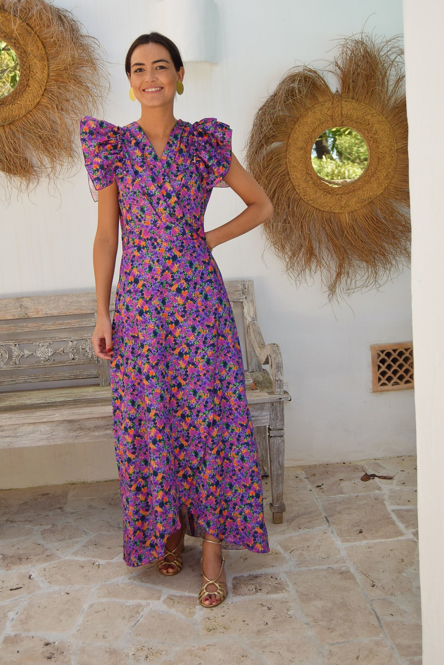 FELISA DRESS - PURPLE FLOWERS -