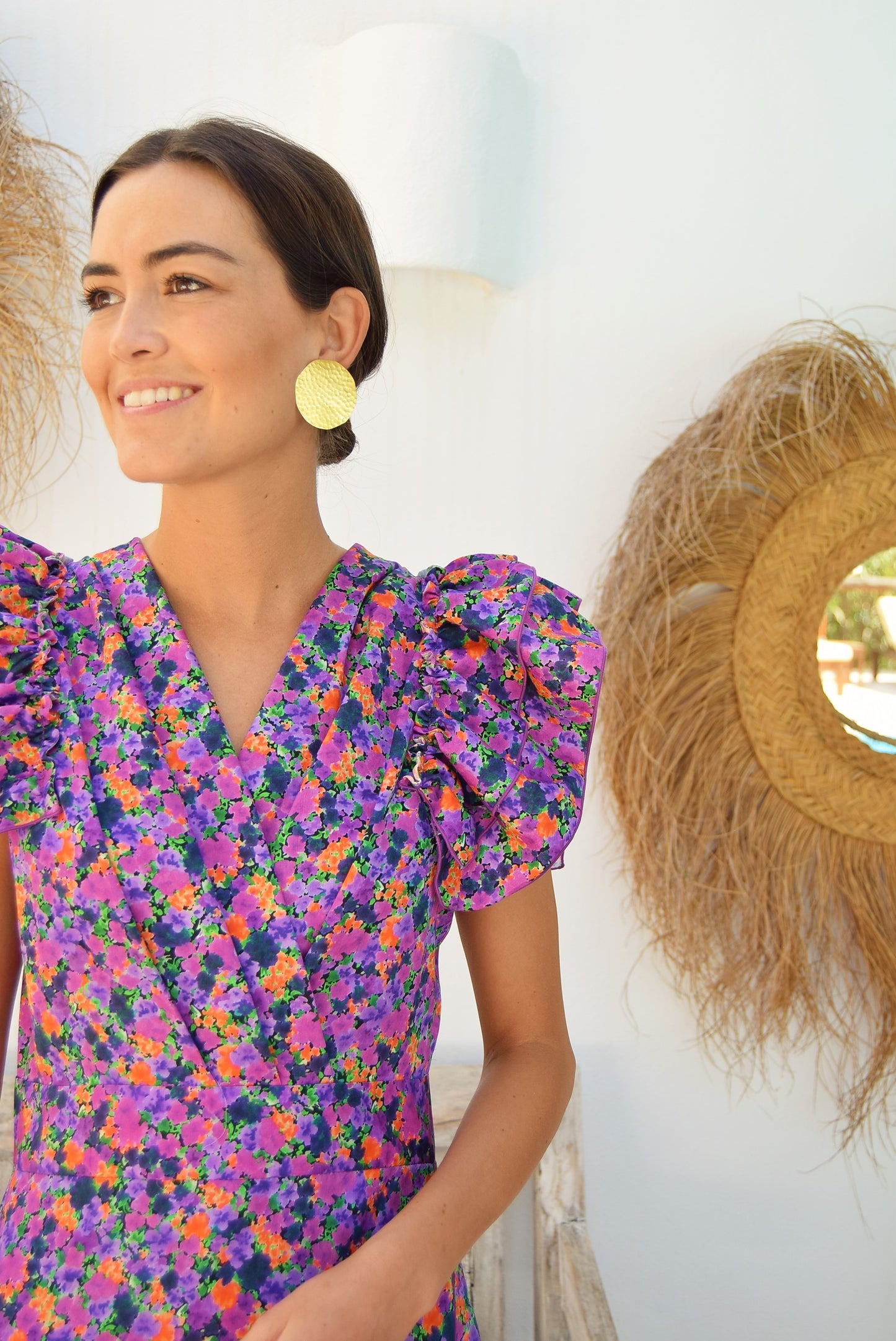 FELISA DRESS - PURPLE FLOWERS -