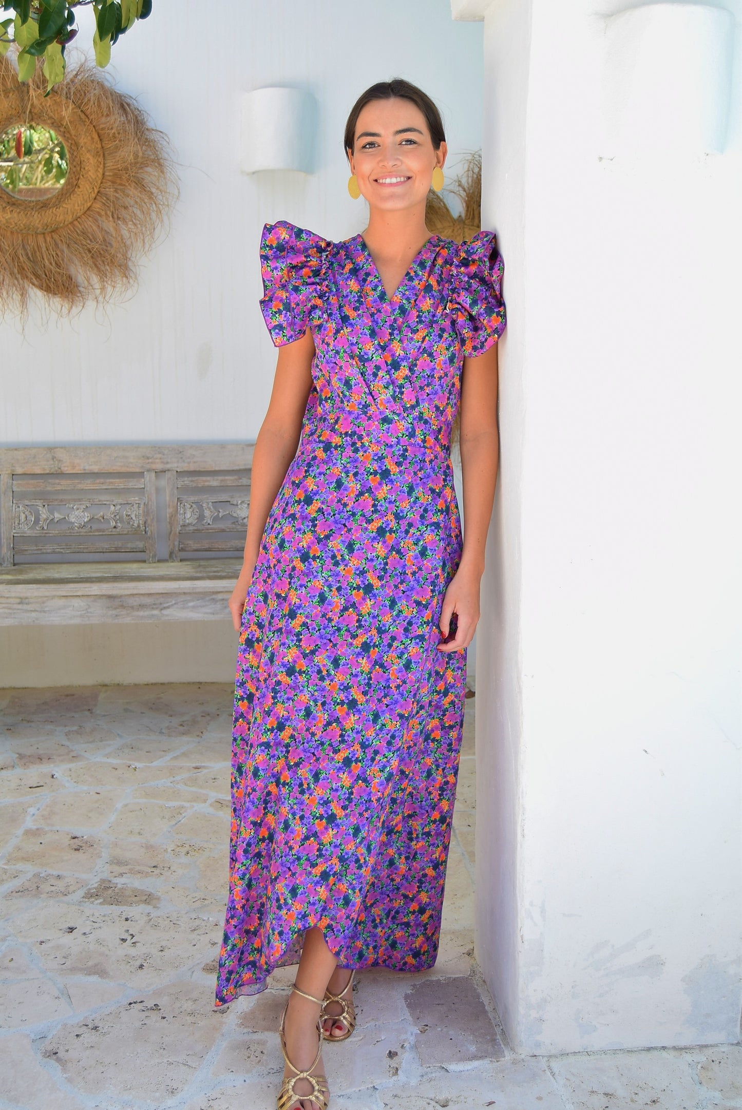 FELISA DRESS - PURPLE FLOWERS -