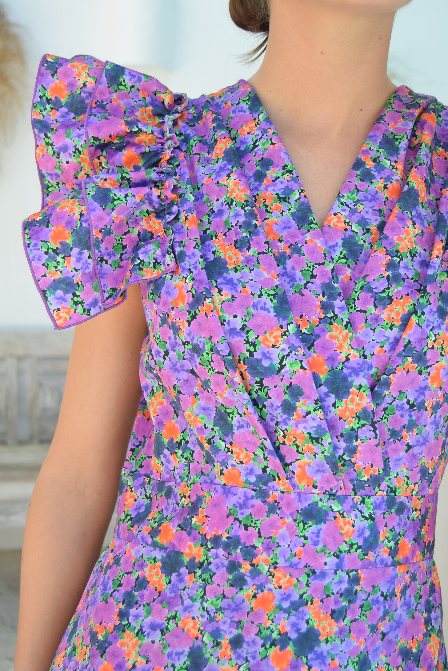 FELISA DRESS - PURPLE FLOWERS -
