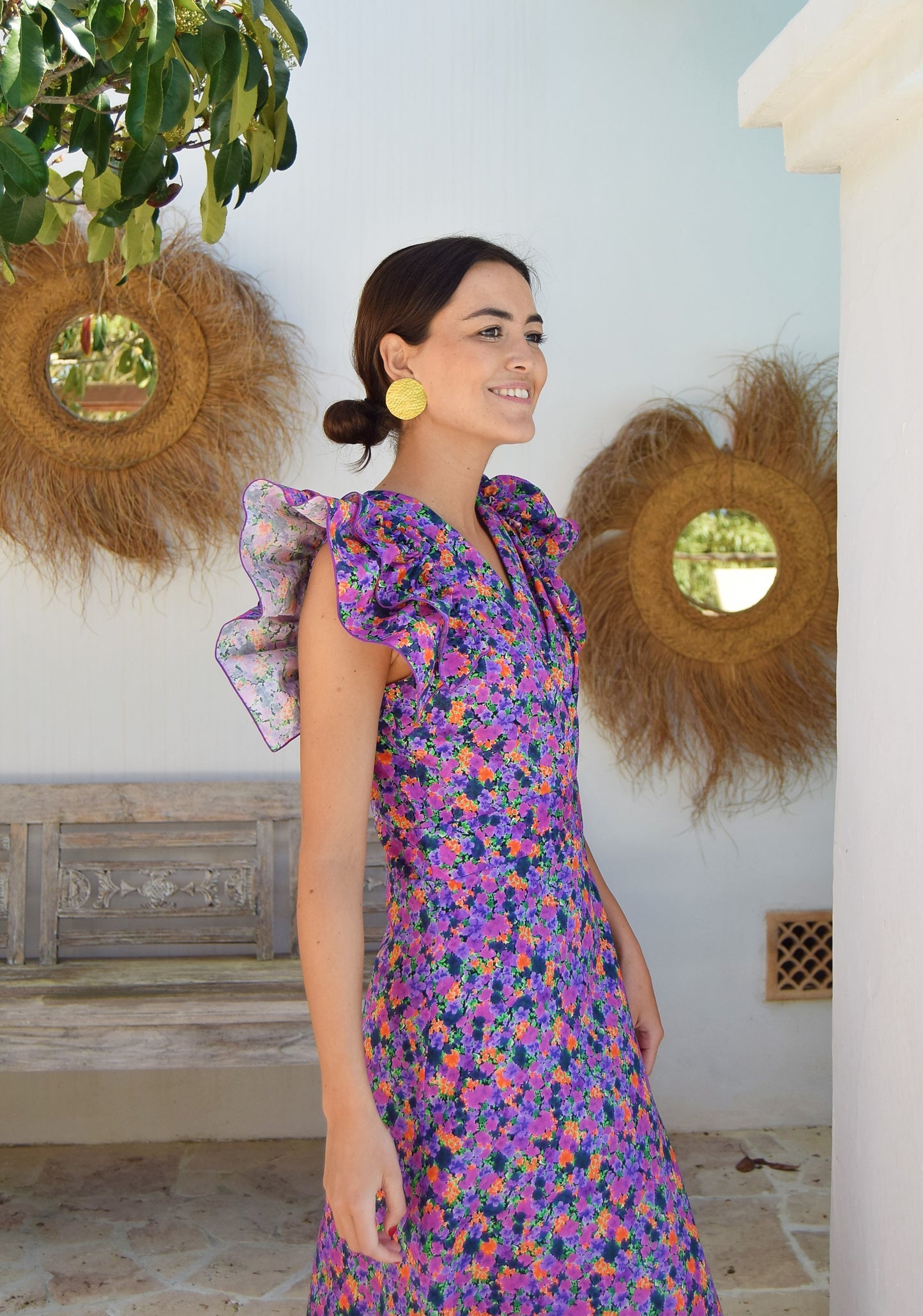 FELISA DRESS - PURPLE FLOWERS -