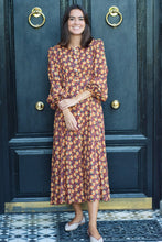 Load image into Gallery viewer, JIMENA DRESS - MAROON FLOWERS -
