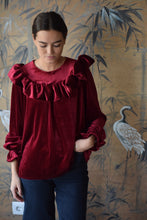 Load image into Gallery viewer, CONSTANZA BLOUSE - MAROON VELVET
