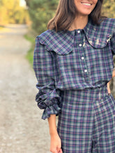 Load image into Gallery viewer, VALENTINA BLOUSE - GREEN TARTAN
