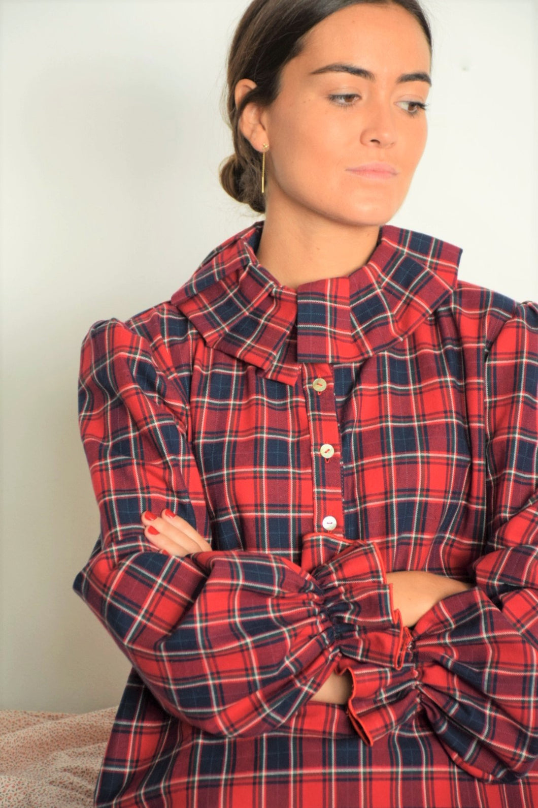 BLUSA CATALINA - TARTAN ROJO