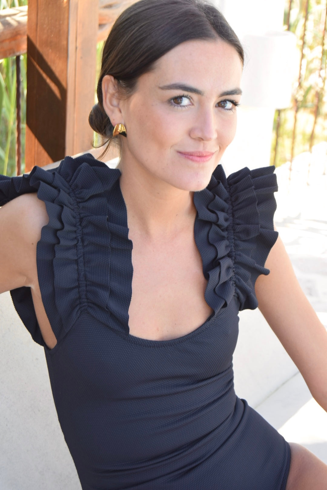 TRAJE DE BAÑO - GENOVEVA - PIQUÉ NEGRO -