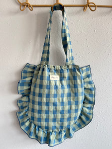 BOLSO CASILDA - VICHY AZUL Y VERDE -