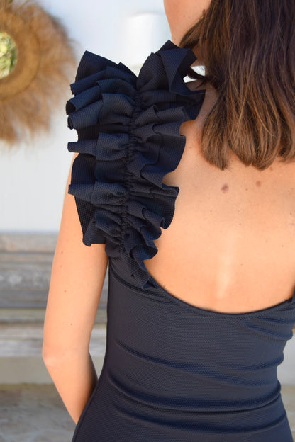 TRAJE DE BAÑO - GENOVEVA - PIQUÉ NEGRO -